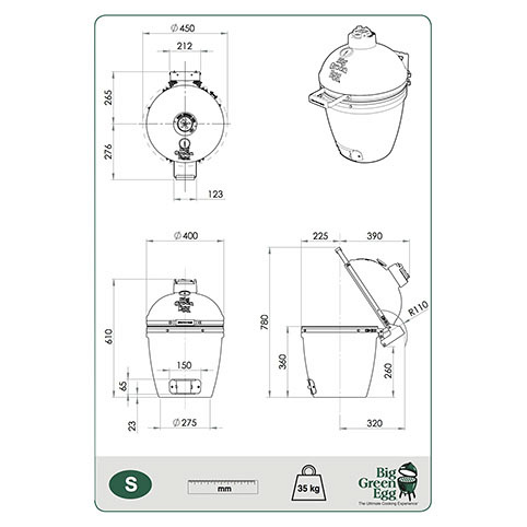 Керамический гриль Big Green Egg S