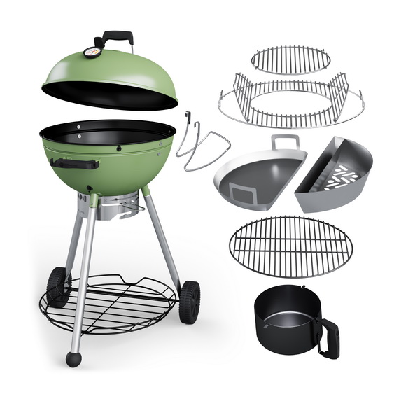 Гриль угольный 800 Degrees Teriberka 57 Slow 'N Sear Green Greece Olive