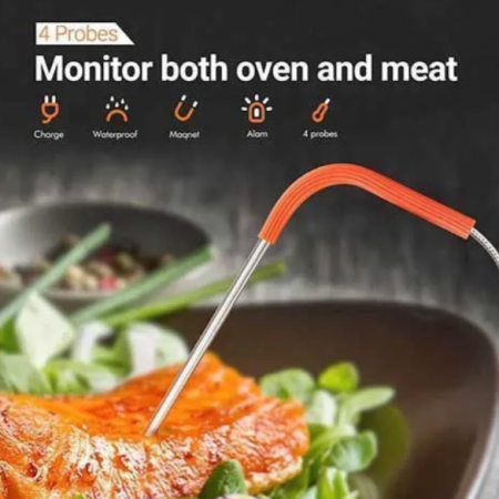 Цифровой термометр bluetooth, Wi-Fi InkBird IBBQ-4T для овощей, мяса, рыбы