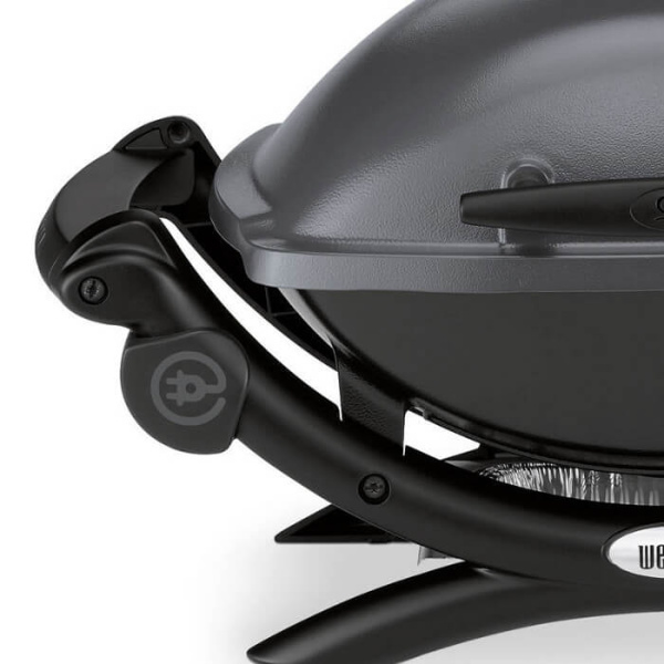 Электрический гриль барбекю Weber Q-1400 темно-серый с подставкой-тележкой для гриль кухни