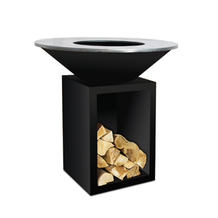 Угольный гриль очаг Ofyr Classic Storage Black 100 с дровницей