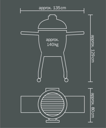 Гриль угольный grill AVANTGARDE LeChef (301030-L) для пиццы, рыбы и мяса