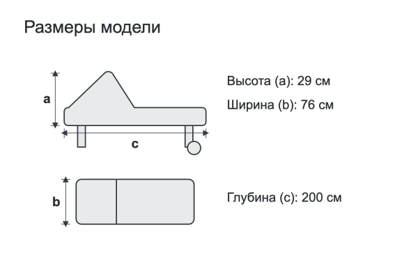 Размеры модели Rotang Lux, ID 434