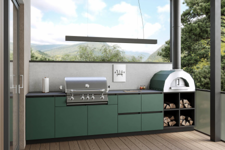 Кухня ASTOV BBQ / АСТОВ БАРБЕКЮ № 19 (ширина 3500 мм)